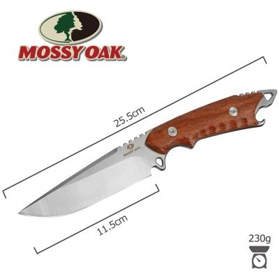 シースナイフ ナイフ MOSSY OAK フルタング構造 : | アウトドアナイフ 天然ウッド DURATECH 鏡面仕上げ ウッド フルタング G10ハンドル 鏡面 キャンプ