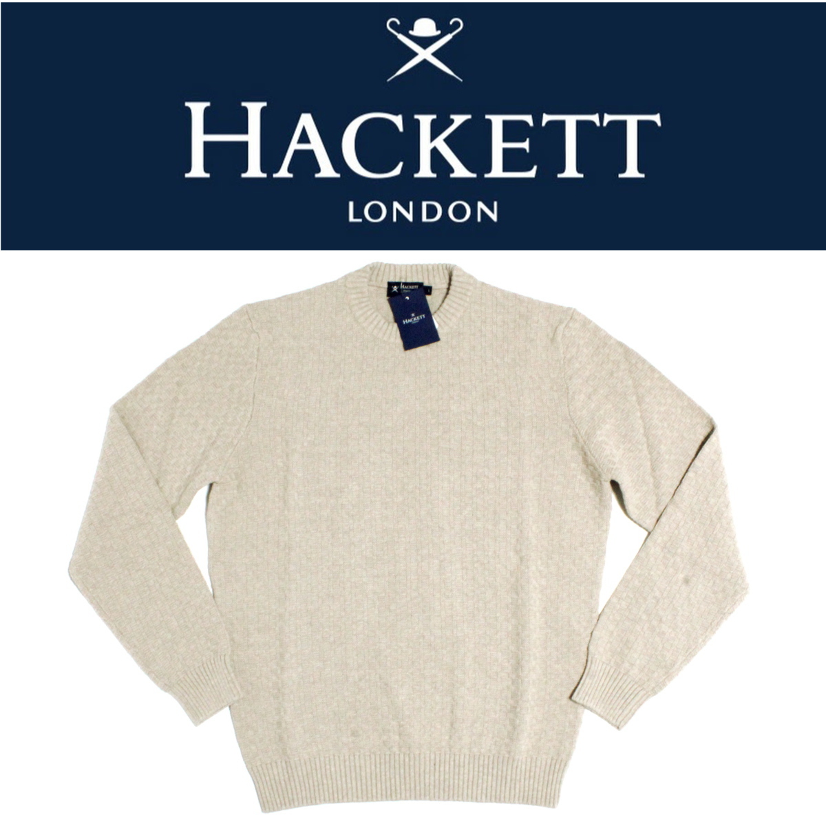 ハケットロンドン HACKETT LONDON バスケットステッチ ウール ニット 