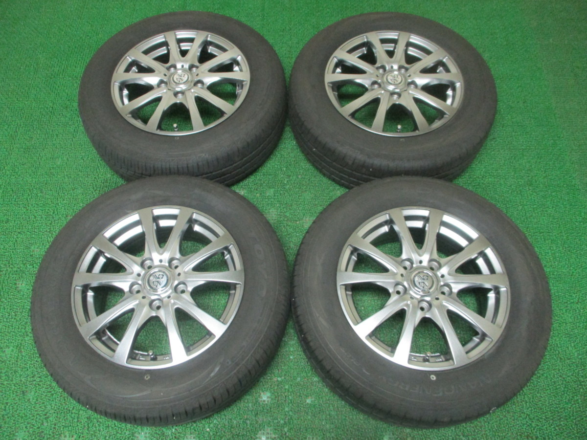 NV347【送料無料】195/65R15 超溝高 8.5~9分山 夏タイヤ NANOENERGY 3 PLUS 20年製 アルミ付 4本 美品♪ 激安 ノア ヴォクシー アコード 等