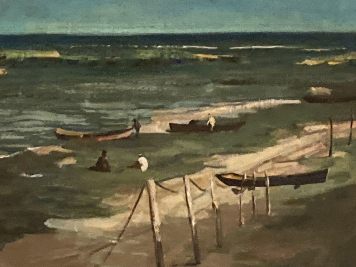 与那覇朝大作　やんばる海岸の風景画　２０号？　沖縄絵画　琉球