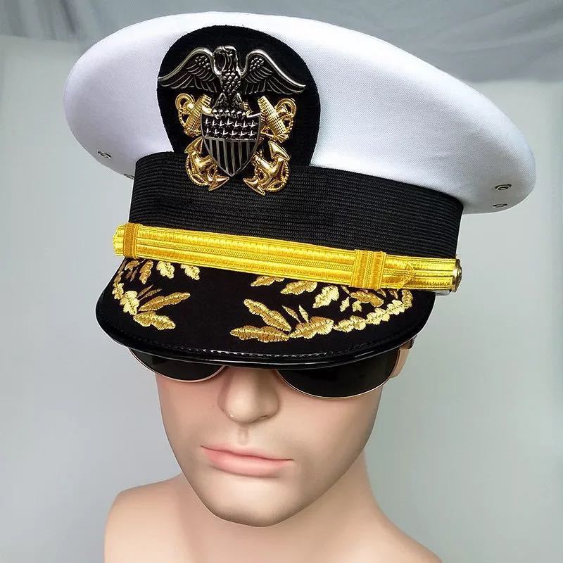 米海軍　将官用制帽 ☆1970年代＊アメリカ軍＊海軍＊925銀製＊将校制帽章 海軍