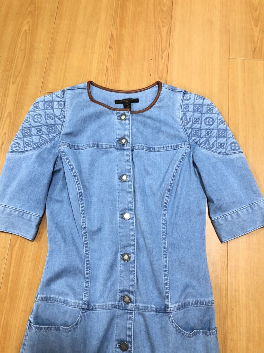 D608 ルイヴィトン デニムワンピース 青ブルーインディゴ系色味 半袖 Lvロゴ レディース女性用 1st 女性用 売買されたオークション情報 Yahooの商品情報をアーカイブ公開 オークファン Aucfan Com