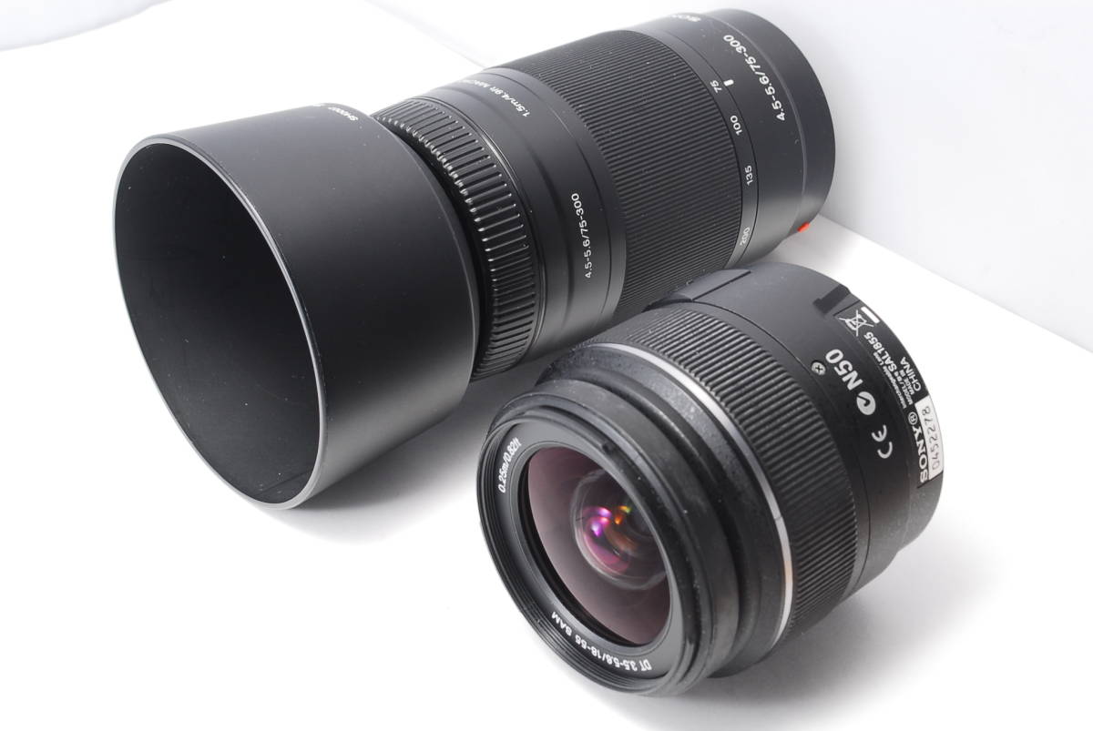 SONY Aマウント ズームレンズ2本セット 18-55/ 75-300 カメラ SONY Aマウント ズームレンズ2本セット 18-55/ 75-300