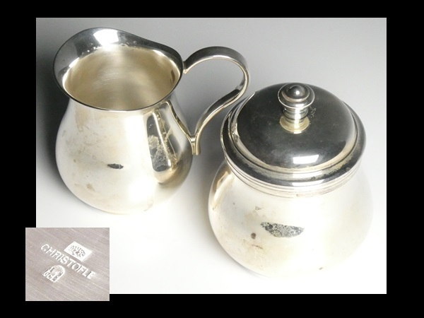 n449 Christofle クリストフル シルバープレート ② シュガー&クリーマー
