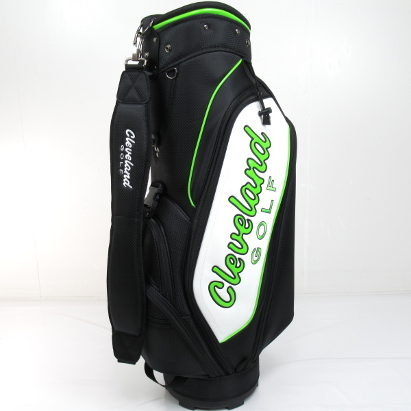 Cleveland Golf キャディバッグ ブラック/ホワイト/グリーン 1円☆クリーブランド GGC-C025G キャディバッグ 9.0型 ブラック