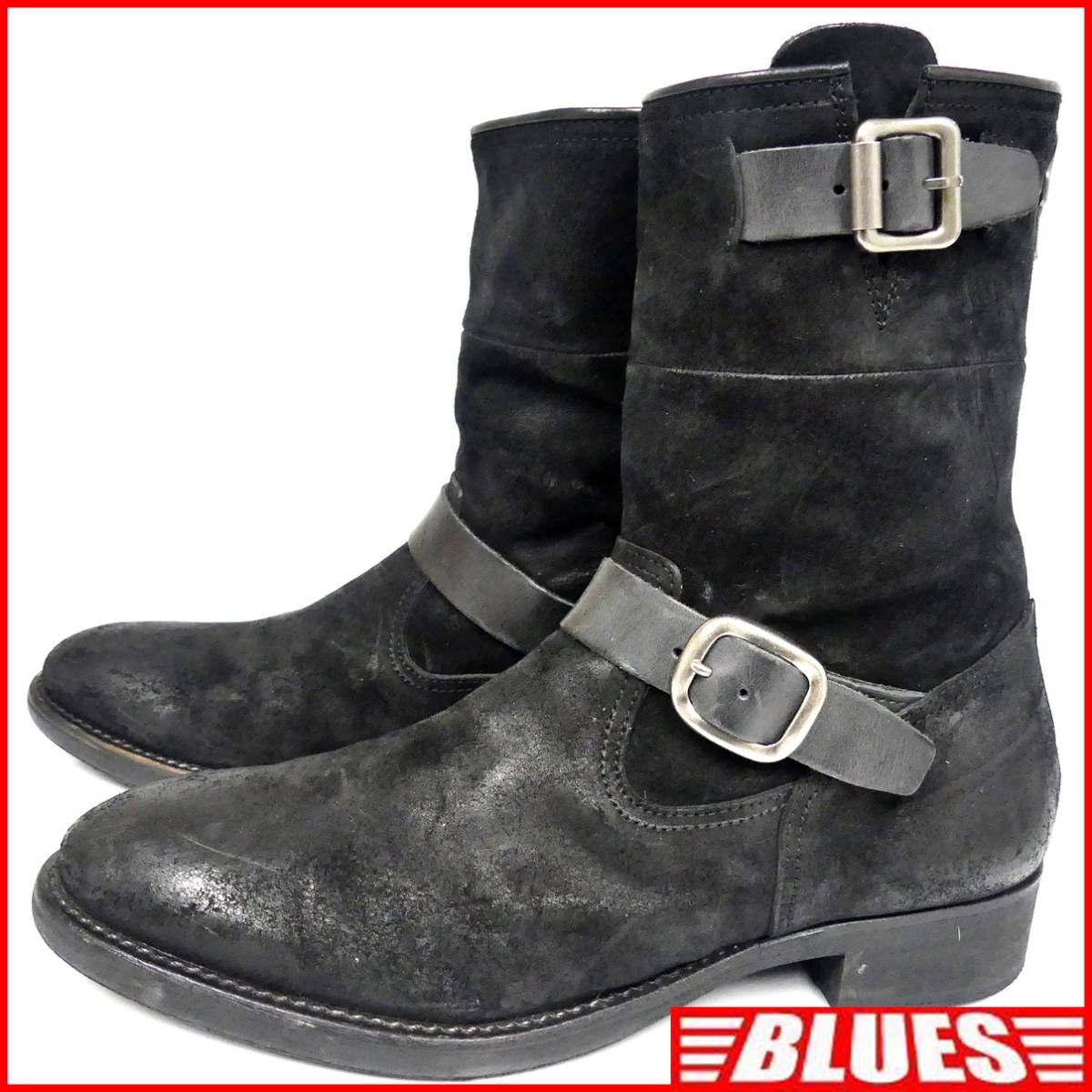 即決☆alfredoBANNISTER☆25.5cm レザーバックジップブーツ