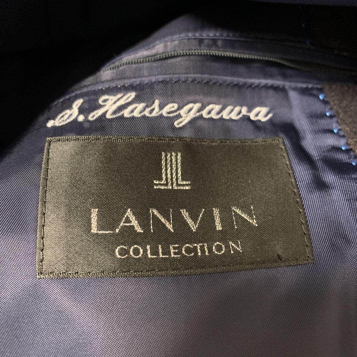 1429□【日本製】LANVIN ランバン　ウールコート　デザインコート　アウター　トップス　ブラック　総柄　メンズ　サイズ 46 | LANVIN COLLECTION Lanvin（コート・ジャケット｜メンズファッション）の通販 レディース コートの通販