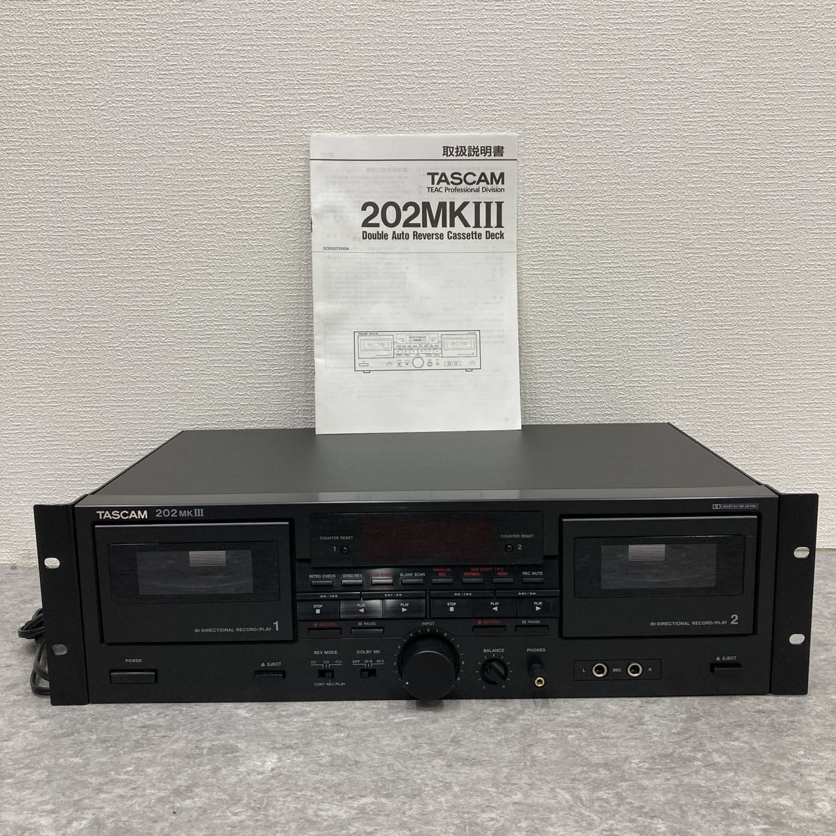 動作保証　TASCAM 202MKIII ダブルカセットデッキ ◇TASCAM 202MKIII ダブルカセットデッキ TEAC ティアック タスカム