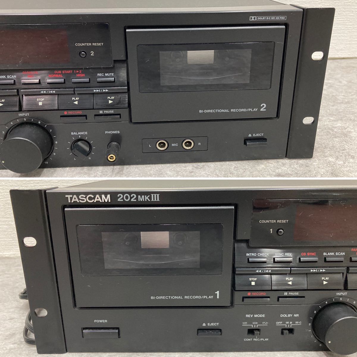 ◇TASCAM 202MKIII ダブルカセットデッキ TEAC ティアック タスカム
