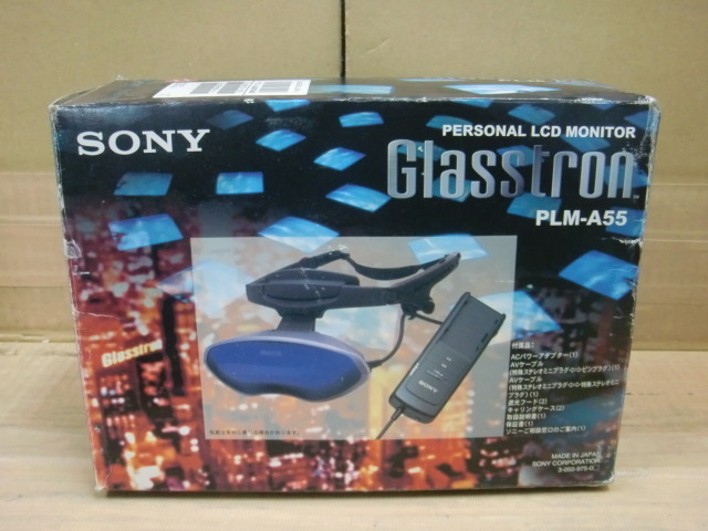 ☆元箱付き！SONY Personal LCD Monitor Glasstron/グラストロン PLM-A55！(MID-7439)「80サイズ」☆