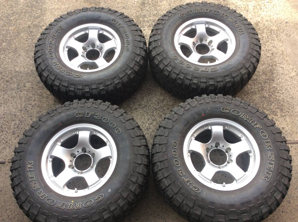 M3838 サーフ ランクル等に！8J +5 16インチアルミ＆285/75R16 マッド  