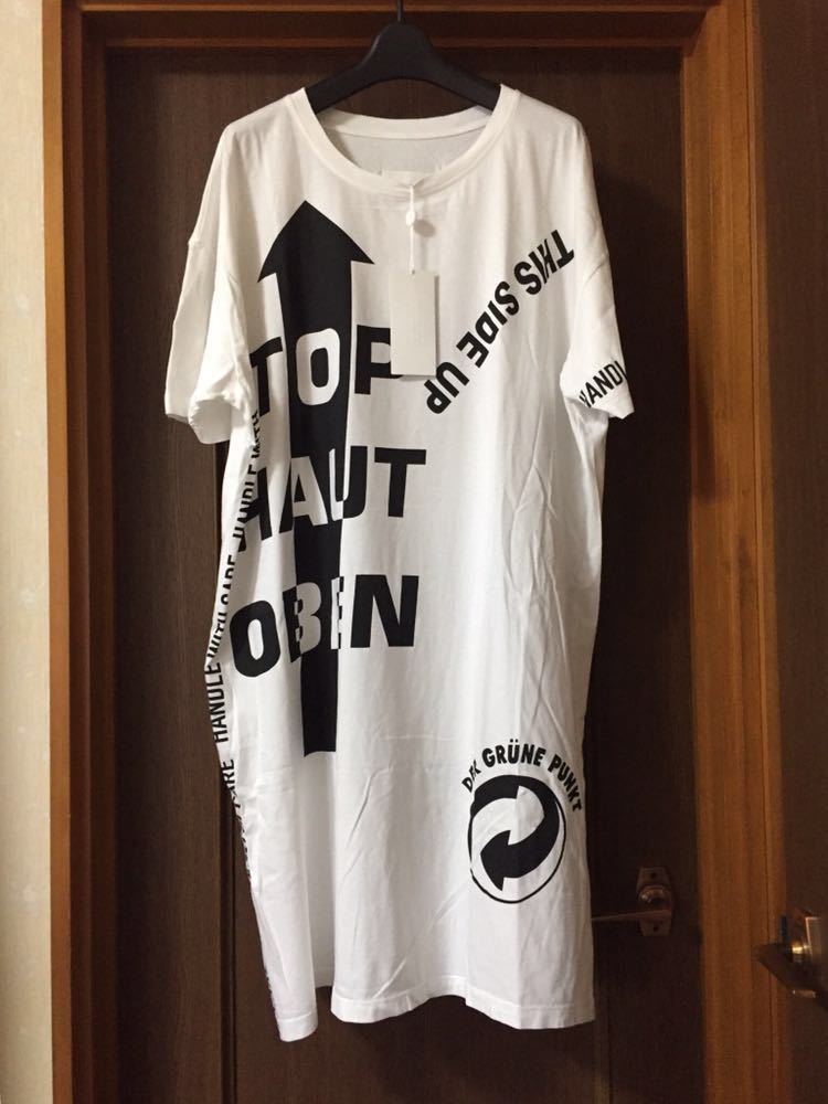 XS新品 メゾンマルジェラ オーバーサイズ Tシャツ ワンピース カットソー 白タグ 19SS XS Maison Margiela 1 マルタン レディース ホワイト