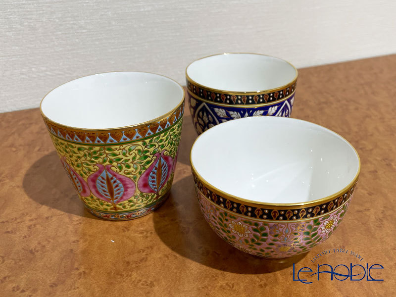【ブランベンジャロン】フリーカップ ３客セット タイ王室 金彩 湯呑 ベンジャロン焼【ブランド洋食器専門店 ル・ノーブル】_5