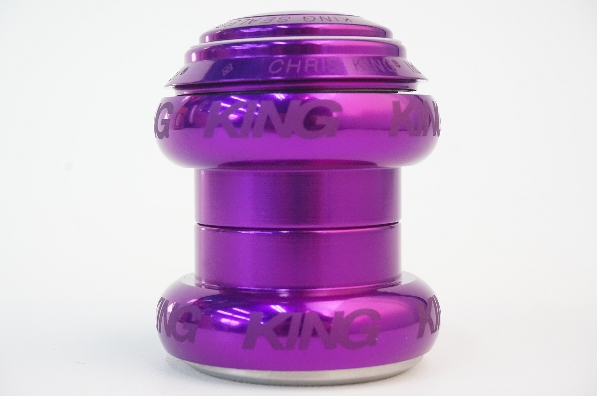 CHRIS KING 最高級 クリスキング キング ヘッドパーツ 1-1/8インチ オーバーサイズ スレッドレス アヘッド パープル 紫 新品 FP0045 0617