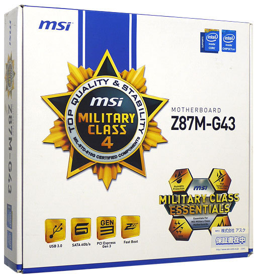 【中古】MSI製 MicroATXマザーボード Z87M-G43 LGA1150 元箱あり