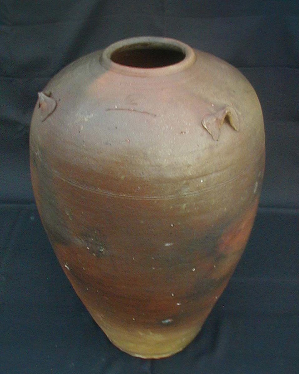 大きな焼締め壺 §大甕かめ大壷つぼ三耳壺水瓶骨董品