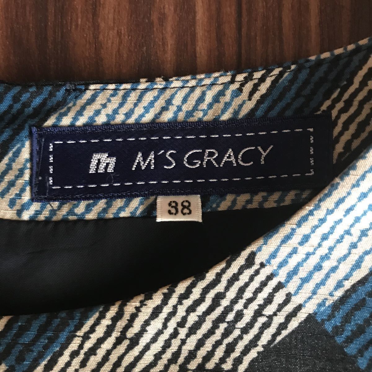 M'S GRACY 2025春夏 花柄チェックワンピース 36 M'S GRACY 2025