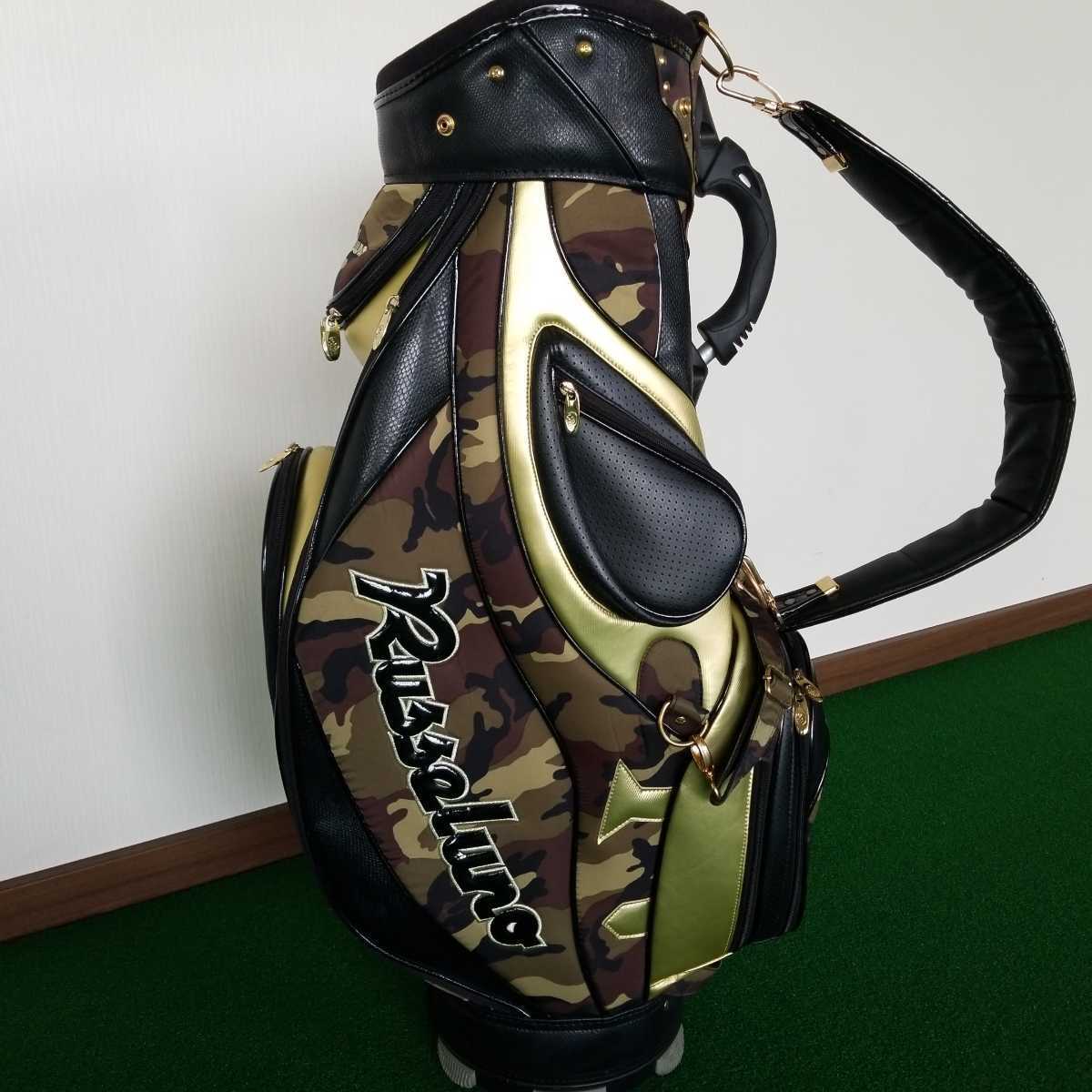 新品 ラッセルノ Russeluno スタッズ 迷彩柄 ゴルフ キャディバッグ