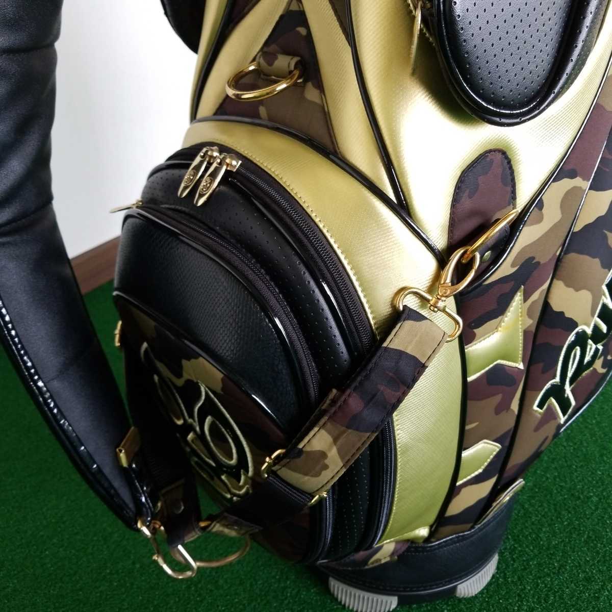 新品 ラッセルノ Russeluno スタッズ 迷彩柄 ゴルフ キャディバッグ