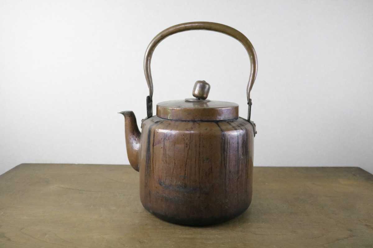 大西 成古 造 毛織銅製 花文 圓式 茶托 五客 共箱 】 金工 煎茶道具