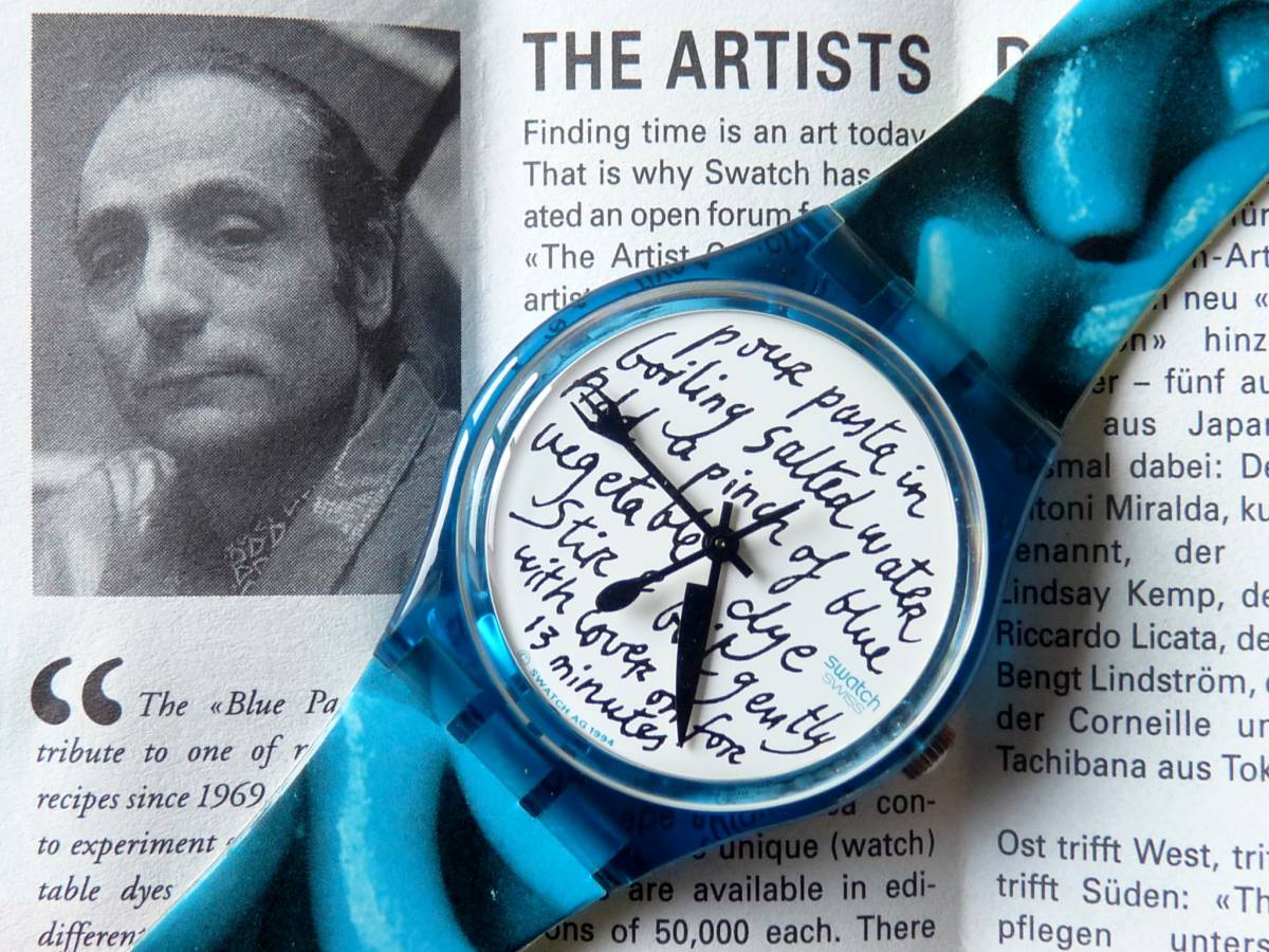未使用 美品 スウォッチ Swatch 初代アーティスト ブルーパスタ BLUE