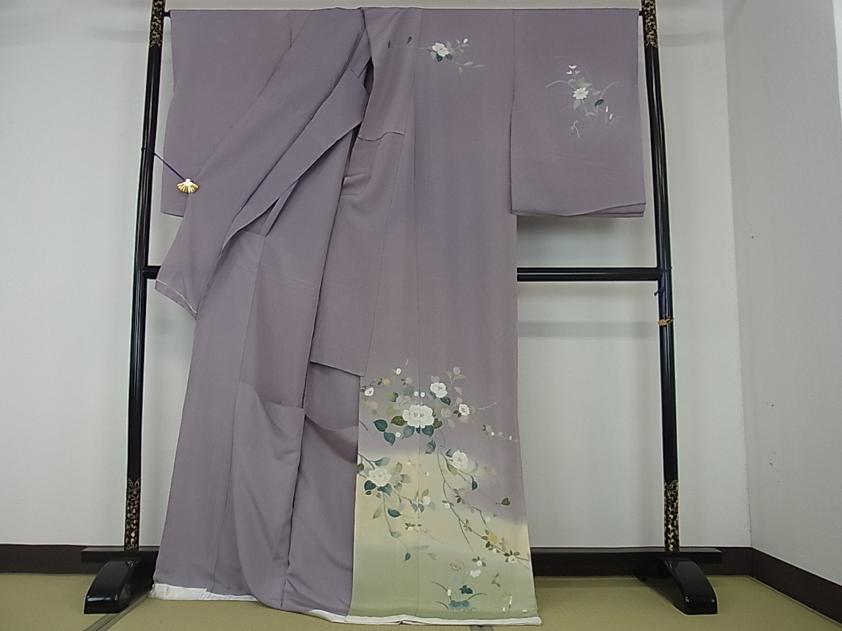 訪問着 暈し染め 逸品 正絹 枝花文 作家物 金彩 - 手描き 平和屋着物