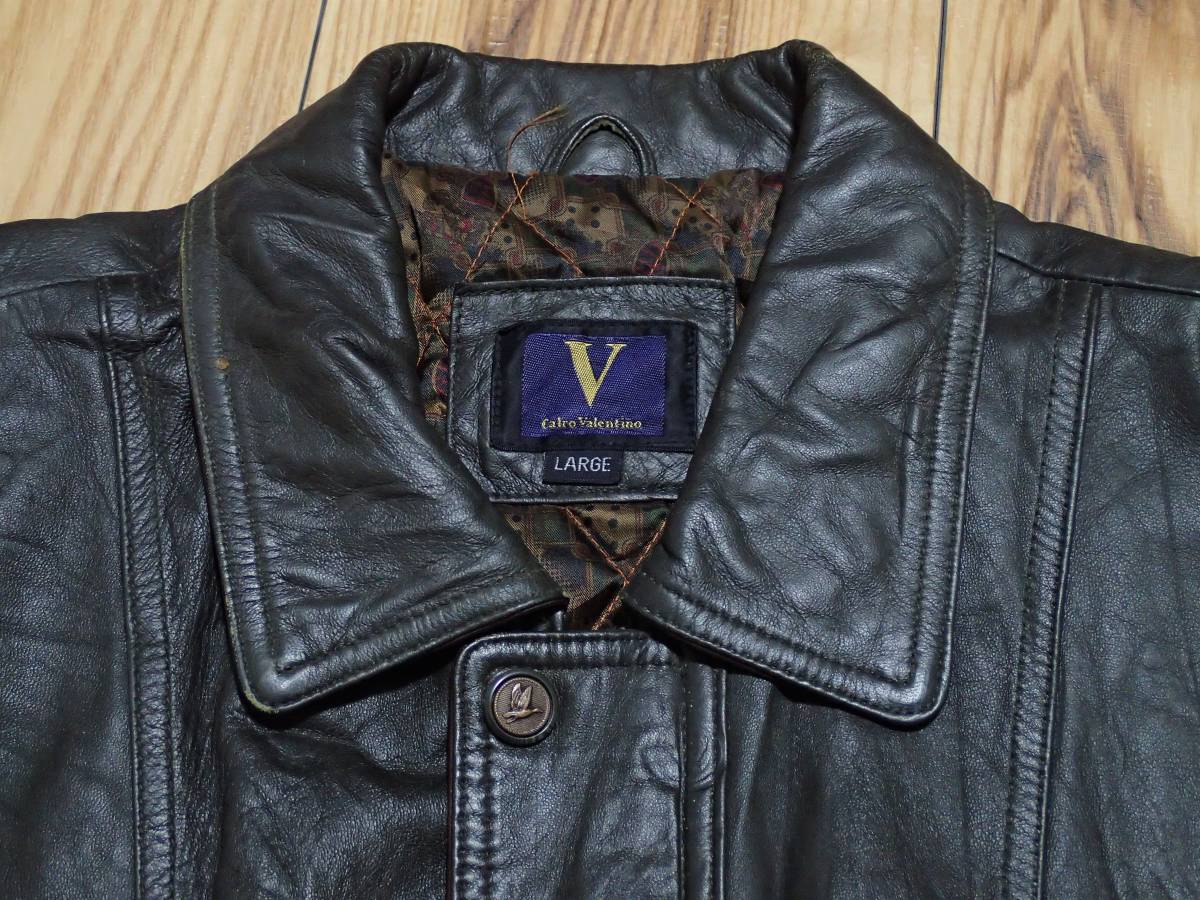 ブラウンレザー 【Calro Valentino】 シープスキン メンズ レザー 