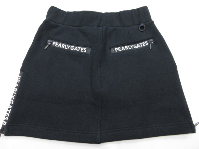 未使用2.8万 パーリーゲイツ 裏起毛 スウェット スカート 0　プリント 秋冬 未使用 定価約2.7万円 【パーリーゲイツ】 裏起毛 ひざ丈 スカート