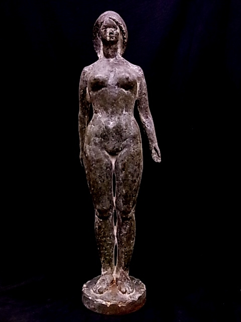 e5368 日展彫刻家 三枝葱太郎 裸婦像 65cm 8.5kg 置物 オブジェ ①