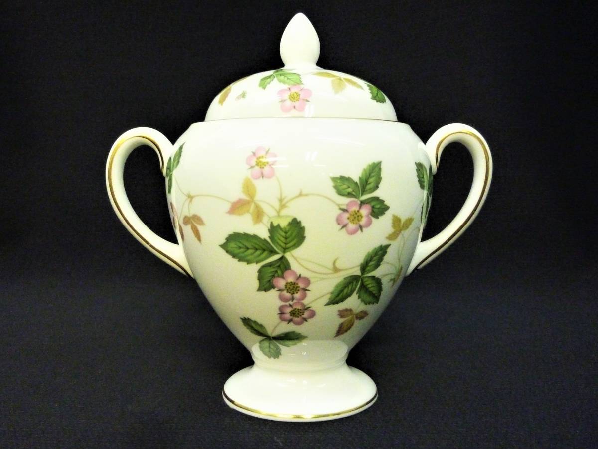 本物税込ウェッジウッド シュガーポット【WEDGWOOD】ワイルドストロベリー