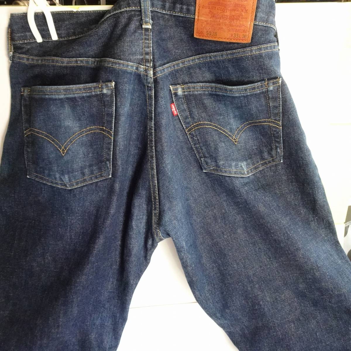 【美品】LEVIS503B-XX　W33 ビンテージ復刻 メンズ デニム 赤耳 リーバイス セルビッチ Big-E ボタンフライ 濃紺