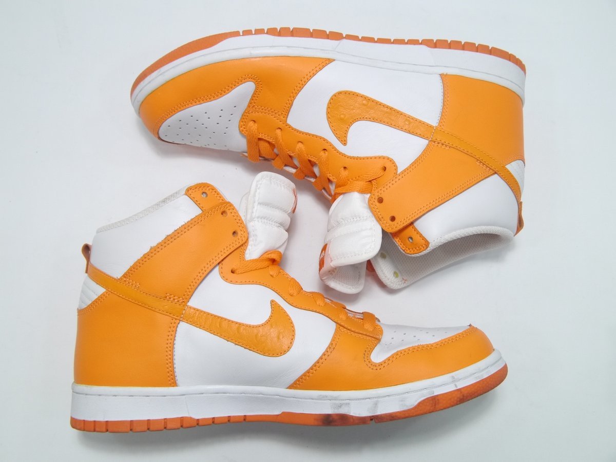 16.ナイキNIKEダンク ハイ27.5cmホワイト/オレンジ317982-113/2011年 