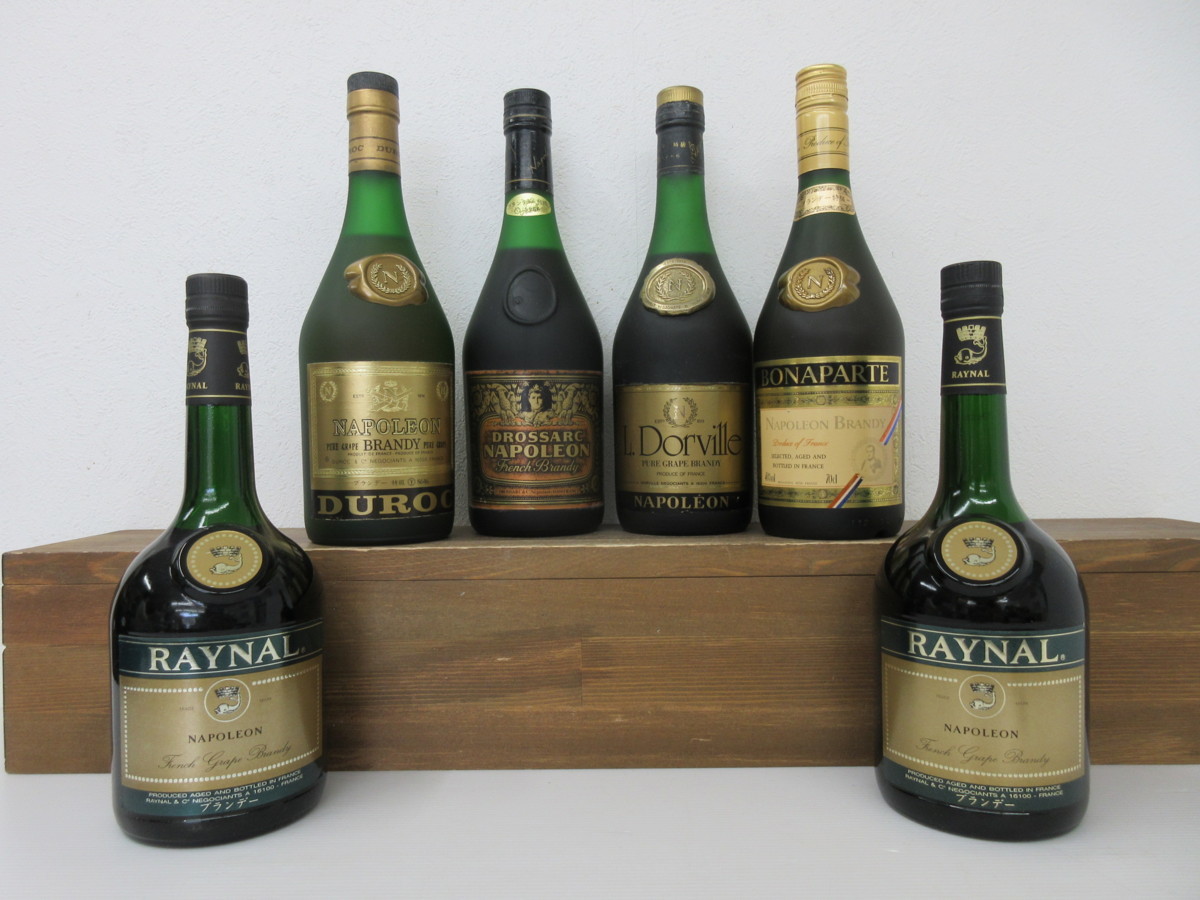 6本セット フレンチ ブランデー(ナポレオン，ドロサック，レイナル，デューロック 等) 700ml 未開栓 古酒 1円スタート/4-27-11