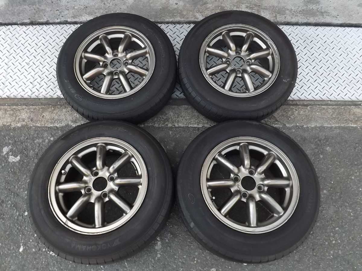 ブラックレーシング 8スポーク 6J PCD100 ET40 14インチ リム大きな 