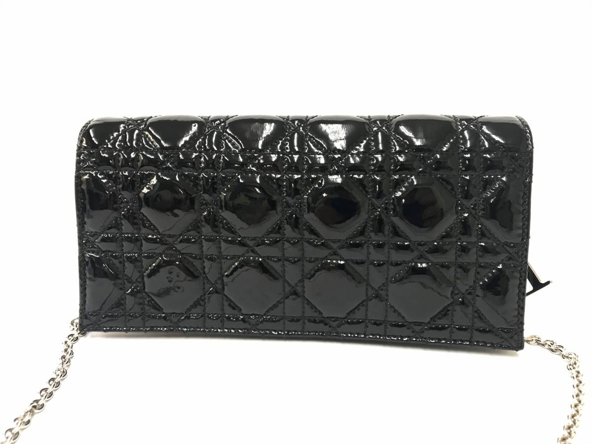 美品 Christian Dior クリスチャンディオール エナメル チェーン 