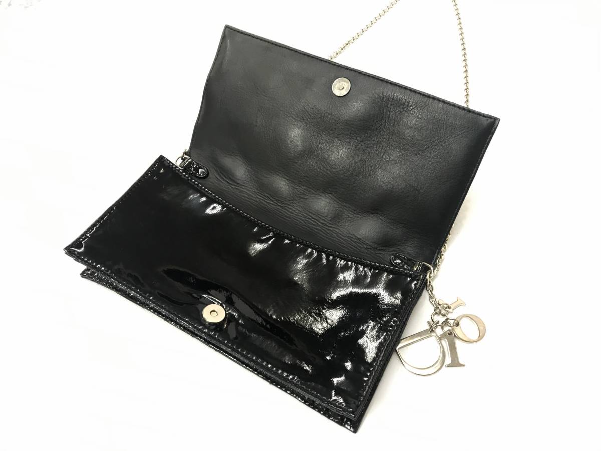 美品 Christian Dior クリスチャンディオール エナメル チェーン 