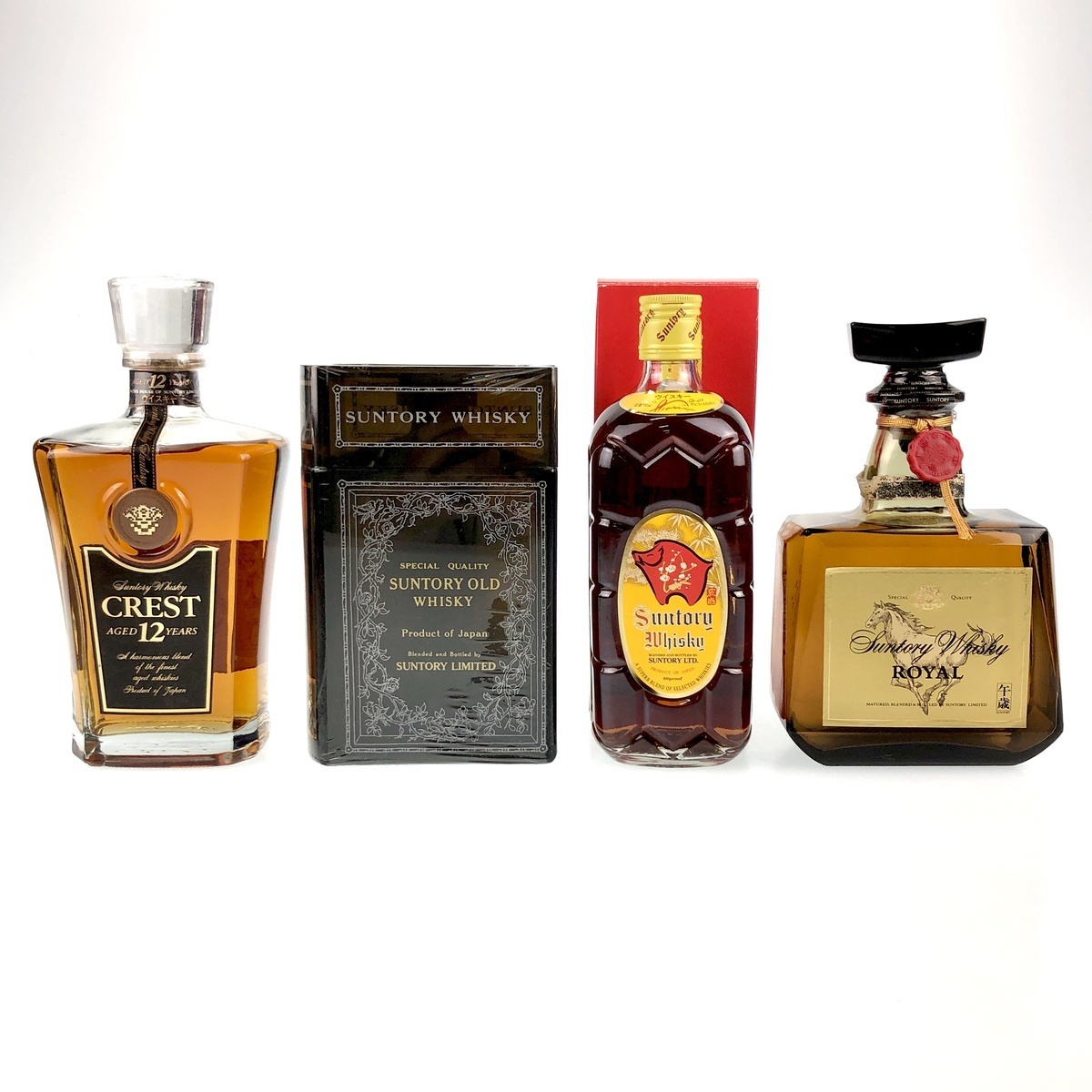 東京都内限定発送】 4本 サントリー SUNTORY クレスト 12年 ブック型 