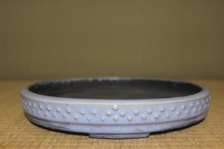 和鉢 鴻陽 均釉鋲打丸鉢 間口23cm 盆栽用具 鉢 【公式通販】