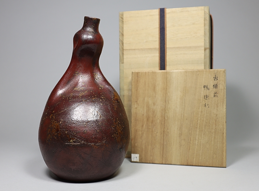 備前焼 古備前 江戸期 小無徳利 桂又三郎極め箱 M R6132 | フリマ