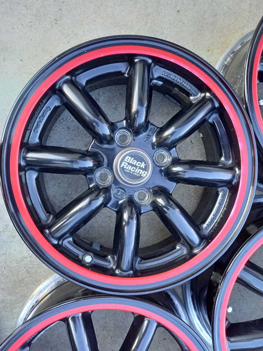 ワタナベ じゃない ブラックレーシング エイトスポーク 14インチ 6J +