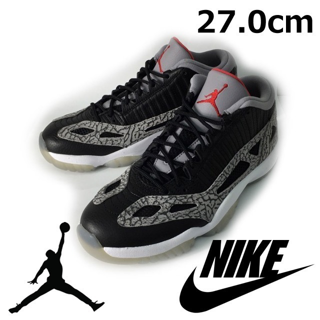 送料無料，新作登場 1円 売切 正規 NIKE AIR JORDAN 11 RETRO IE LOW BLACK CEMENT スニーカー 海外限定 919712-006 US9/27.0cm 黒 グレー 180814(27.0cm)｜売買されたオークション情報、yahooの商品情報をアーカイブ公開 - オークファン 27.0cm