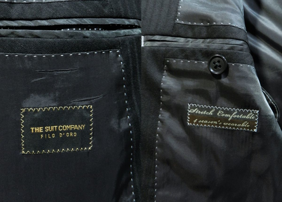 ストレッチ 3ピース スーツ SUIT THE セットアップ ネイビー 美品