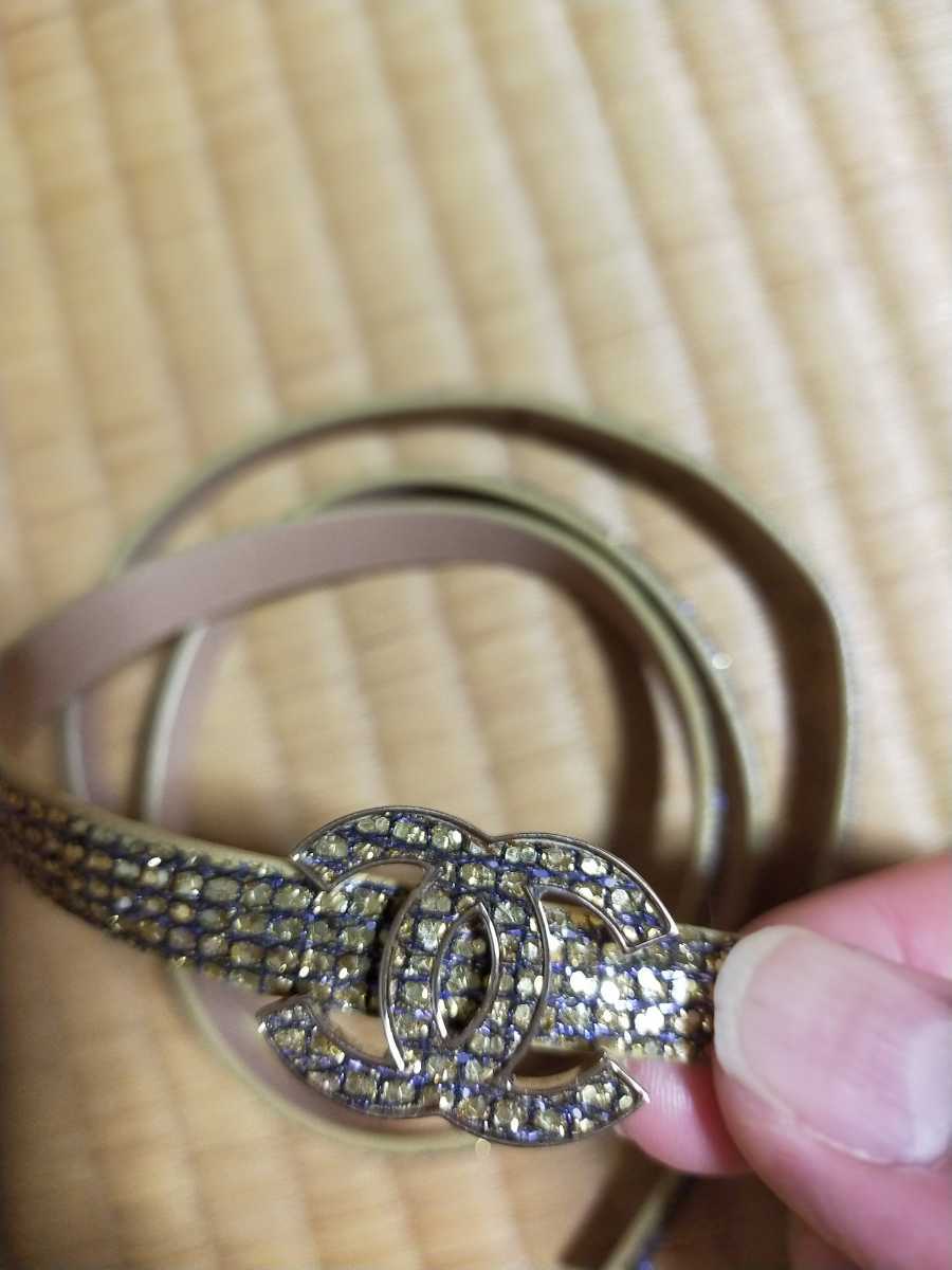 CHANEL シャネル ベルト バックル レディース ラメ キラキラ 細ベルト 