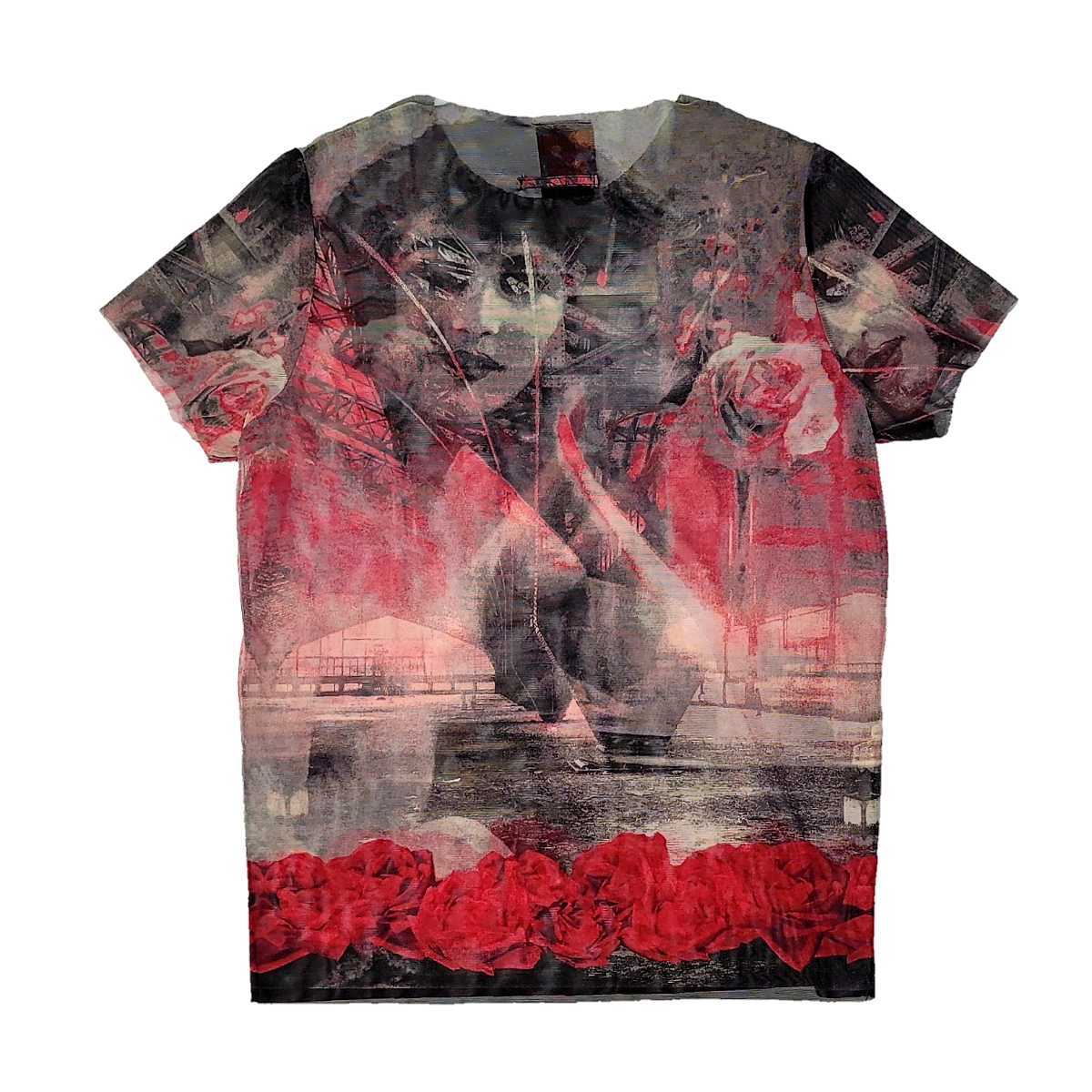 1998ss jean paul gaultier FALBALAS PARIS ROSE MESH SHIRT TOP 薔薇 