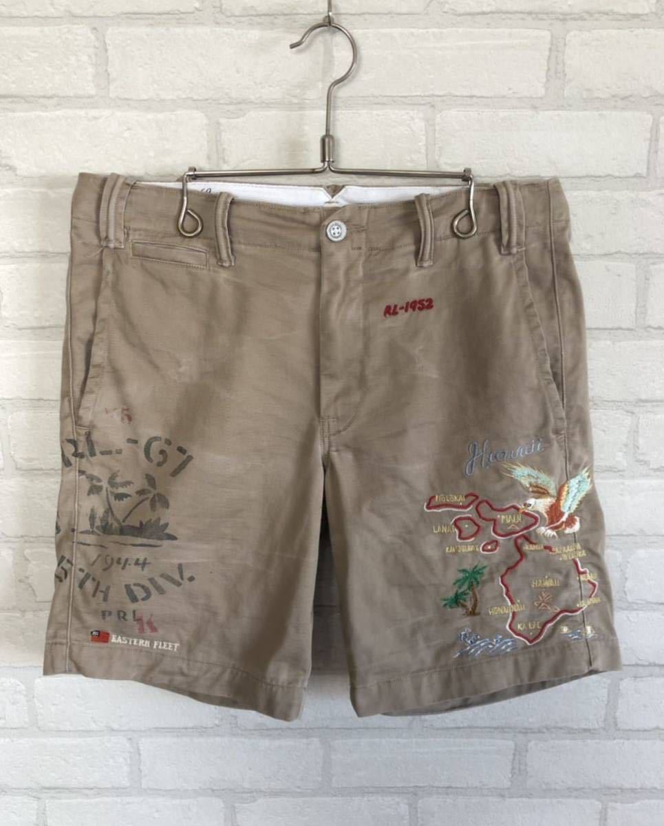2026，人気SALE POLO RALPHLAUREN RL-1952 ラルフローレン ビンテージ ハワイ 刺繍 チノ ショーツ ショートパンツ 短パン アロハ RRL POLO SPORT 80s 90s(ショートパンツ、半ズボン)｜売買されたオークション情報、yahooの 男性用
