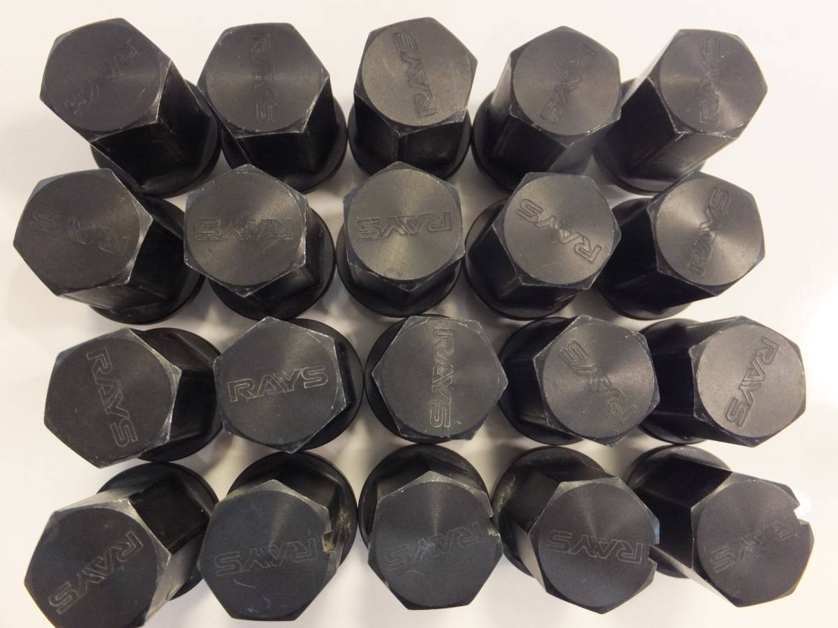 RAYS レイズアルミ ロックナット M12×P1.5 19HEX　ブラック LOCK&NUT（20PCS）トヨタ ホンダ ミツビシ マツダ ダイハツ RAYSレイズ日本製スタンダードタイプ35㎜ジュラルミン19HEX