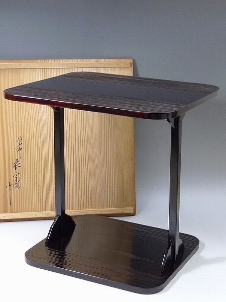 仙翁棚 (せんおうたな) 溜塗 組み立て式 茶道具 木製 漆器 お点前 木箱 仙翁棚 桐木地 佐藤豊樵(作) 共箱 未使用 大日本茶道学会 | 古美術ささき