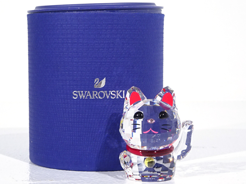 ☆中古☆SWAROVSKI クリスタルフィギュア 招き猫 Lucky Cat