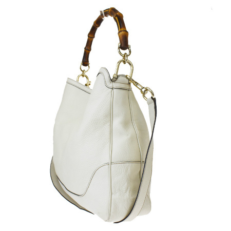 中古】 グッチ GUCCI バンブー 2WAY ショルダーバッグ アイボリー 