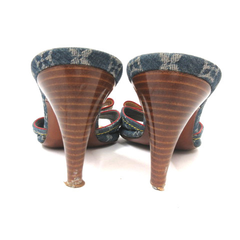 ルイヴィトン LOUIS VUITTON モノグラム デニム サンダル ミュール 